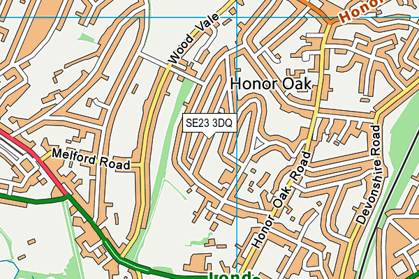 SE23 3DQ map - OS VectorMap District (Ordnance Survey)