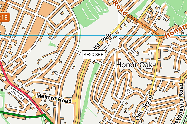 SE23 3EF map - OS VectorMap District (Ordnance Survey)
