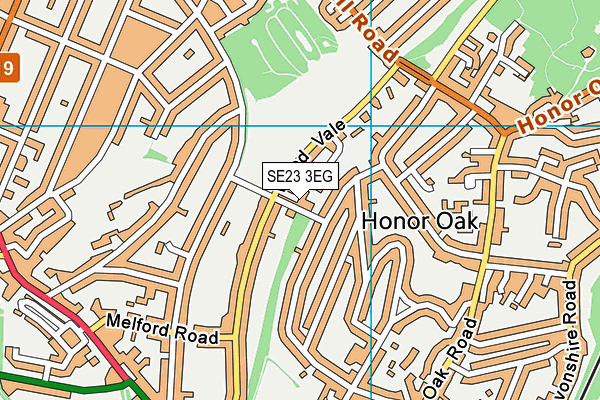 SE23 3EG map - OS VectorMap District (Ordnance Survey)