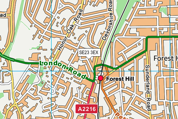 SE23 3EX map - OS VectorMap District (Ordnance Survey)