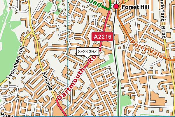 SE23 3HZ map - OS VectorMap District (Ordnance Survey)