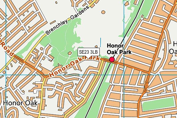 Honor Oak Sports Ground map (SE23 3LB) - OS VectorMap District (Ordnance Survey)