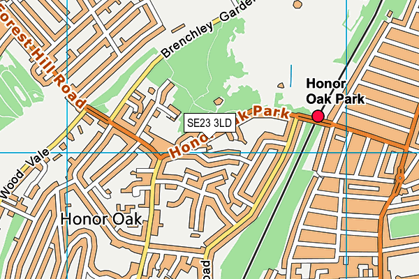 SE23 3LD map - OS VectorMap District (Ordnance Survey)