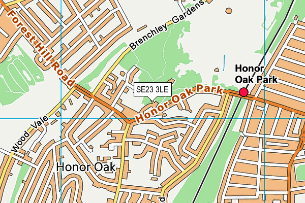 SE23 3LE map - OS VectorMap District (Ordnance Survey)