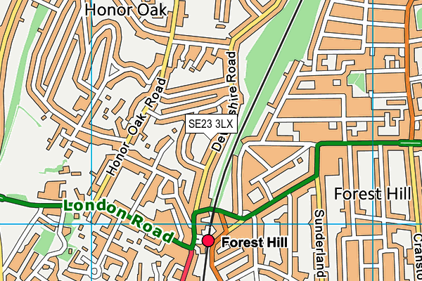 SE23 3LX map - OS VectorMap District (Ordnance Survey)