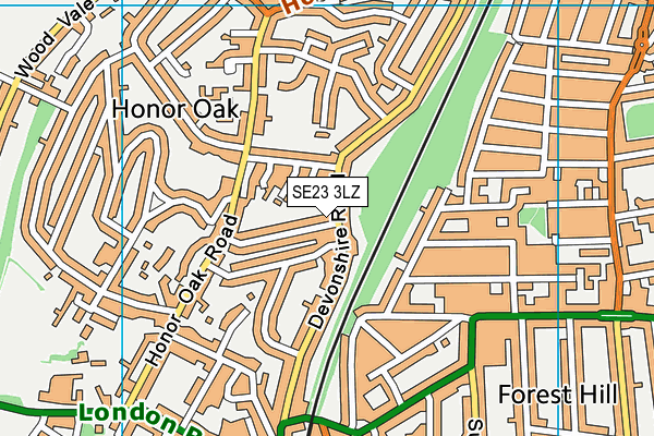 SE23 3LZ map - OS VectorMap District (Ordnance Survey)
