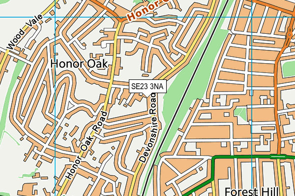 SE23 3NA map - OS VectorMap District (Ordnance Survey)