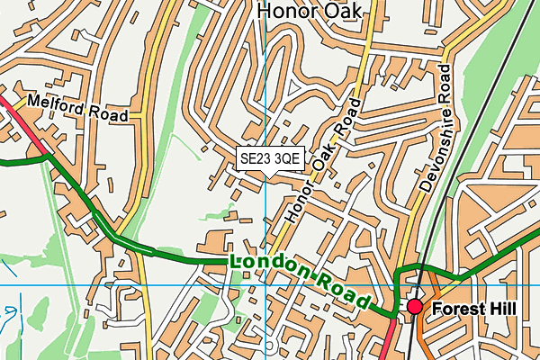 SE23 3QE map - OS VectorMap District (Ordnance Survey)