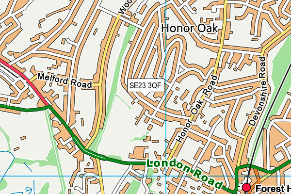 SE23 3QF map - OS VectorMap District (Ordnance Survey)
