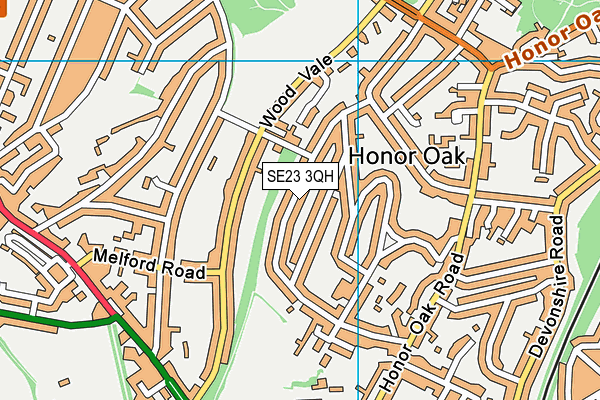 SE23 3QH map - OS VectorMap District (Ordnance Survey)