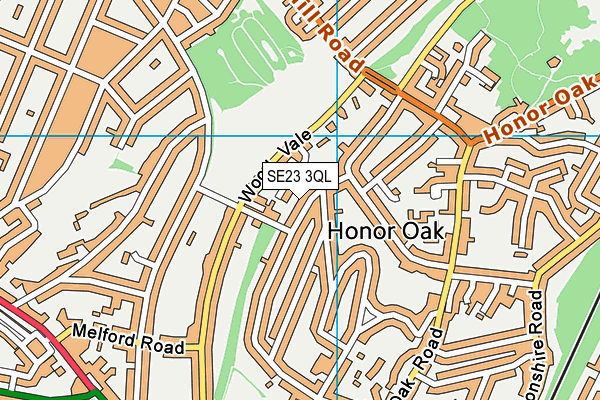 SE23 3QL map - OS VectorMap District (Ordnance Survey)