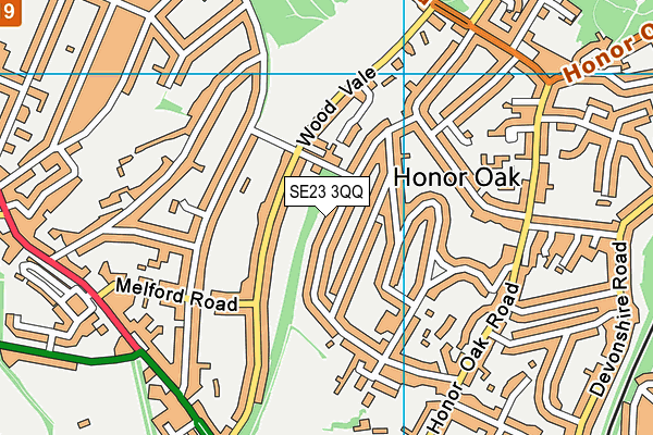 SE23 3QQ map - OS VectorMap District (Ordnance Survey)