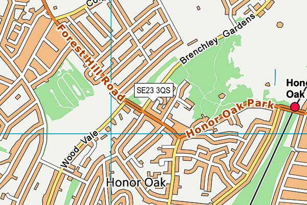 SE23 3QS map - OS VectorMap District (Ordnance Survey)