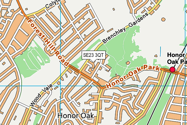 SE23 3QT map - OS VectorMap District (Ordnance Survey)