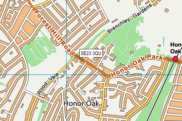 SE23 3QU map - OS VectorMap District (Ordnance Survey)