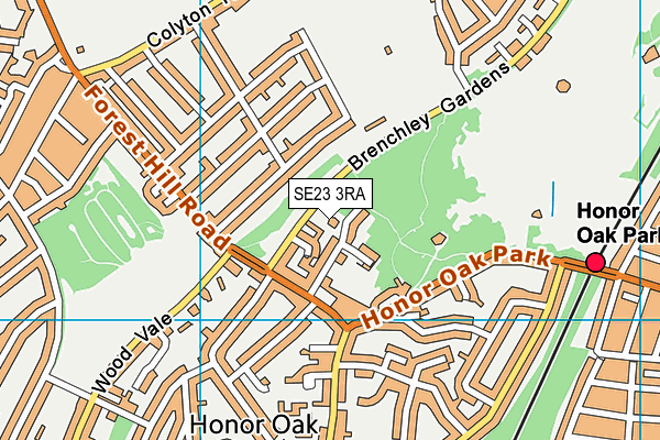 SE23 3RA map - OS VectorMap District (Ordnance Survey)