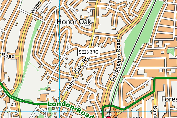 SE23 3RG map - OS VectorMap District (Ordnance Survey)