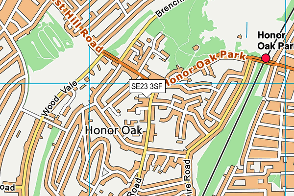 SE23 3SF map - OS VectorMap District (Ordnance Survey)