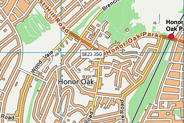 SE23 3SG map - OS VectorMap District (Ordnance Survey)