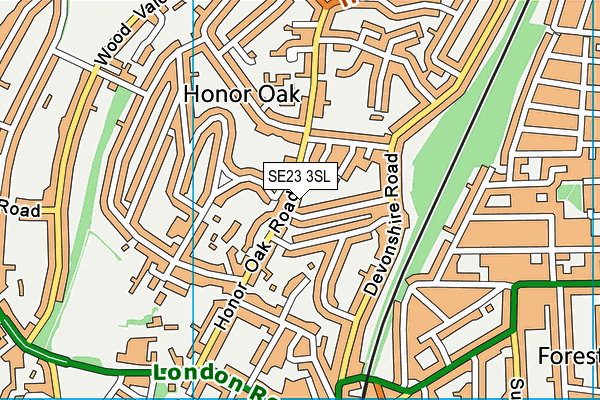 SE23 3SL map - OS VectorMap District (Ordnance Survey)