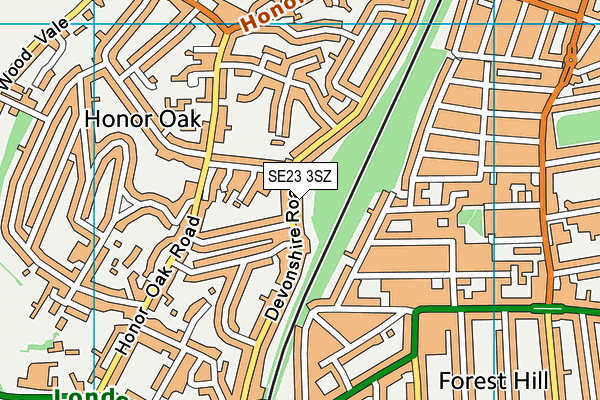 SE23 3SZ map - OS VectorMap District (Ordnance Survey)