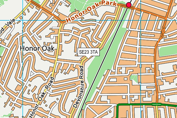 SE23 3TA map - OS VectorMap District (Ordnance Survey)
