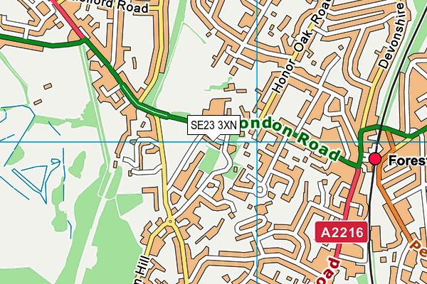 SE23 3XN map - OS VectorMap District (Ordnance Survey)