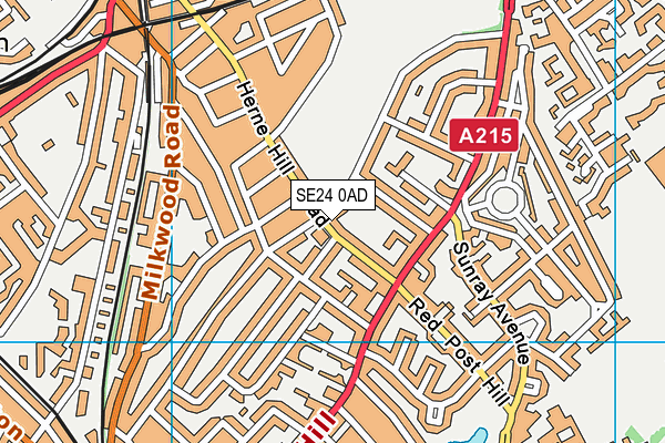 SE24 0AD map - OS VectorMap District (Ordnance Survey)