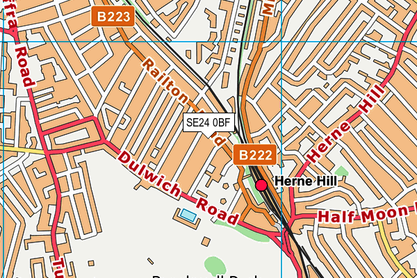 SE24 0BF map - OS VectorMap District (Ordnance Survey)