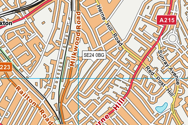 SE24 0BG map - OS VectorMap District (Ordnance Survey)