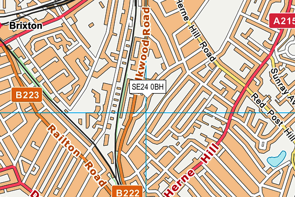 SE24 0BH map - OS VectorMap District (Ordnance Survey)