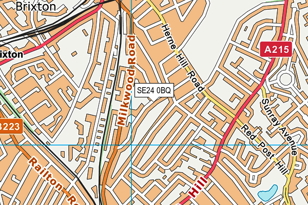 SE24 0BQ map - OS VectorMap District (Ordnance Survey)