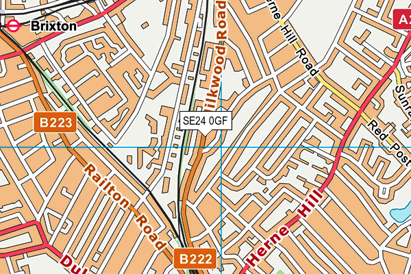 SE24 0GF map - OS VectorMap District (Ordnance Survey)
