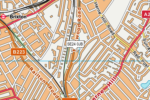 SE24 0JB map - OS VectorMap District (Ordnance Survey)