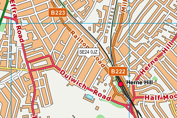 SE24 0JZ map - OS VectorMap District (Ordnance Survey)