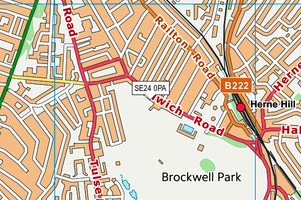 Brockwell Lido map (SE24 0PA) - OS VectorMap District (Ordnance Survey)