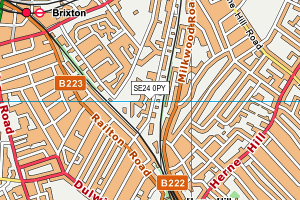 SE24 0PY map - OS VectorMap District (Ordnance Survey)
