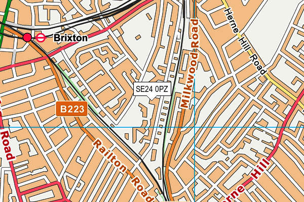 SE24 0PZ map - OS VectorMap District (Ordnance Survey)