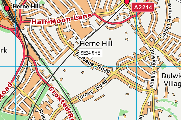 Herne Hill Stadium (Closed) map (SE24 9HE) - OS VectorMap District (Ordnance Survey)