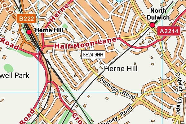 SE24 9HH map - OS VectorMap District (Ordnance Survey)
