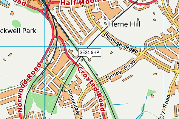 Dulwich Sports Club map (SE24 9HP) - OS VectorMap District (Ordnance Survey)