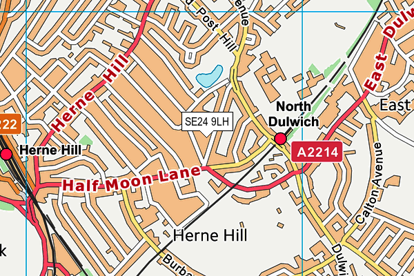 SE24 9LH map - OS VectorMap District (Ordnance Survey)