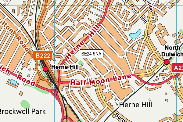 SE24 9NA map - OS VectorMap District (Ordnance Survey)