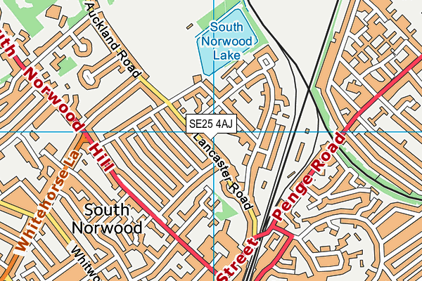 SE25 4AJ map - OS VectorMap District (Ordnance Survey)