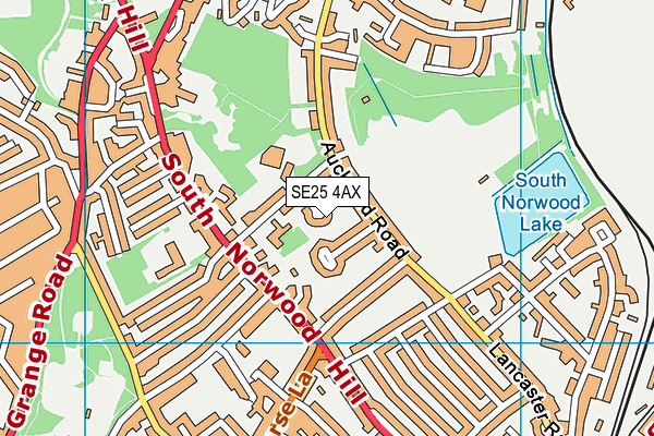 SE25 4AX map - OS VectorMap District (Ordnance Survey)