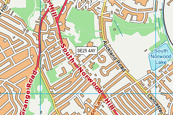 SE25 4AY map - OS VectorMap District (Ordnance Survey)