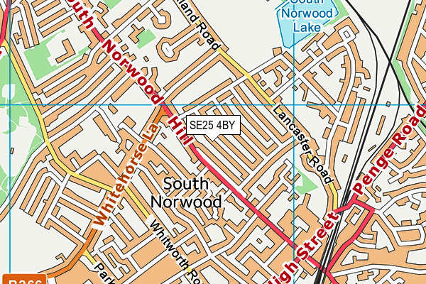 SE25 4BY map - OS VectorMap District (Ordnance Survey)