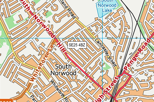 SE25 4BZ map - OS VectorMap District (Ordnance Survey)