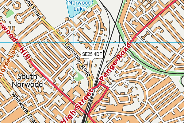 SE25 4DF map - OS VectorMap District (Ordnance Survey)