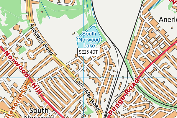 SE25 4DT map - OS VectorMap District (Ordnance Survey)